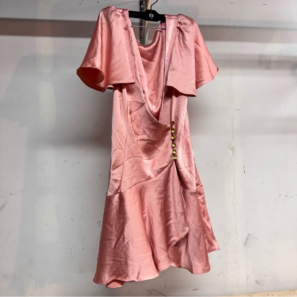 FREE PEOPLE scarlett satin mini dress in peach Size Large - Picture 7 of 7